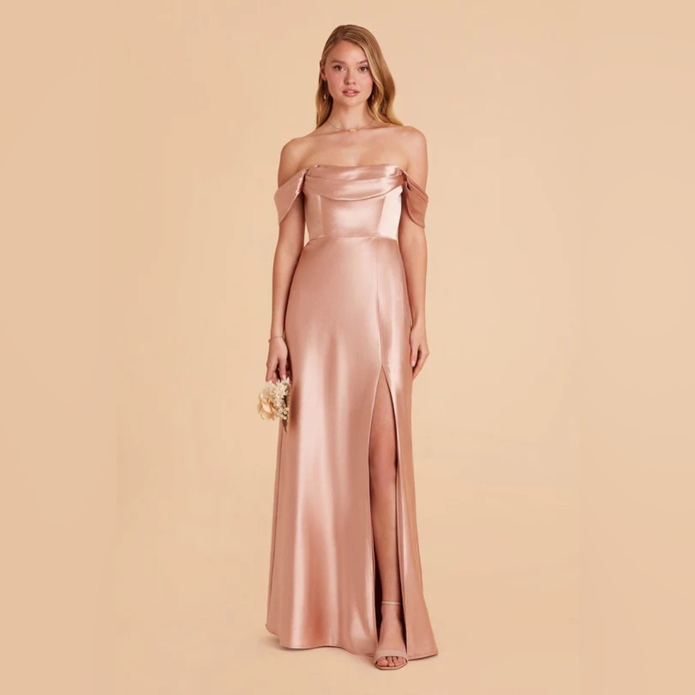 Mia Convertible Dress 
Shiny Satin Rose Gold XS